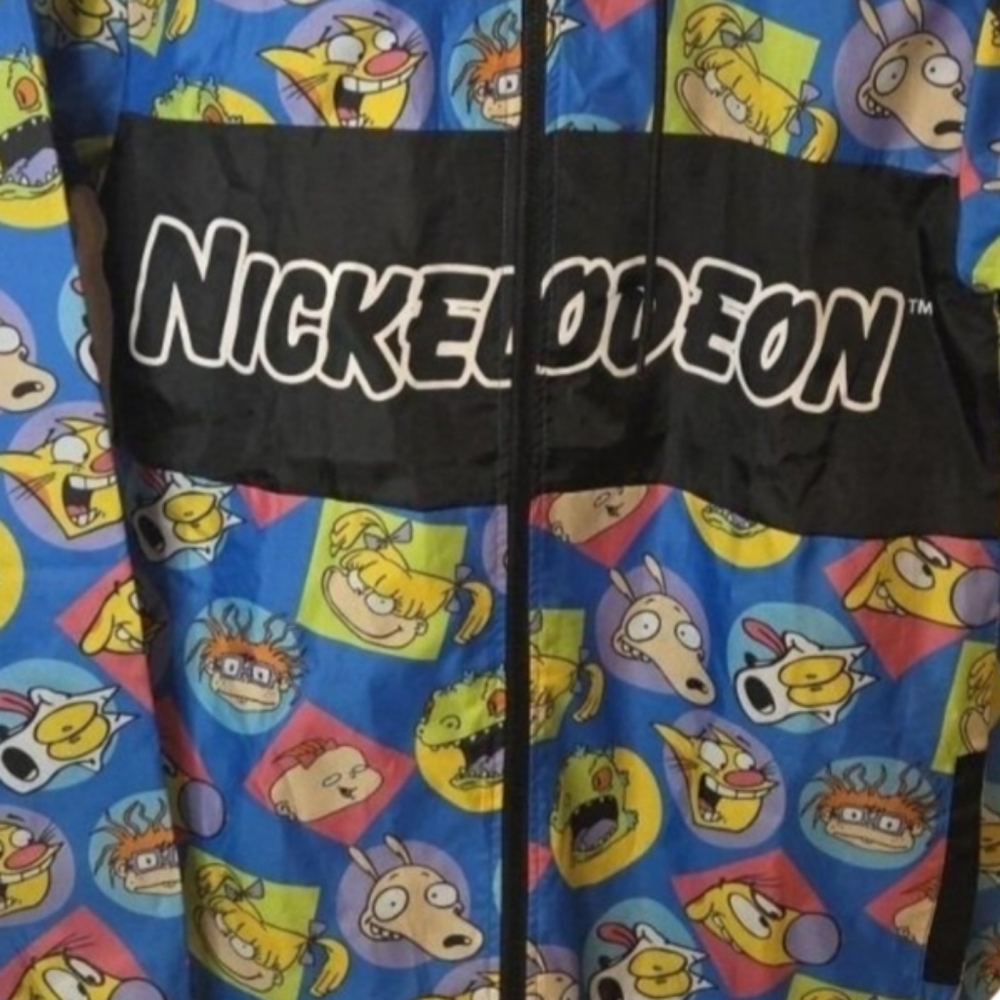 90's Nickelodeon Jacket- New Adult Cartoon Print- Blue and Black - Picture 4 of 4